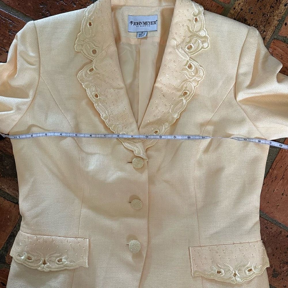 John Meyer of Norwich Yellow Set Skirt Blazer - Picture 7 of 13